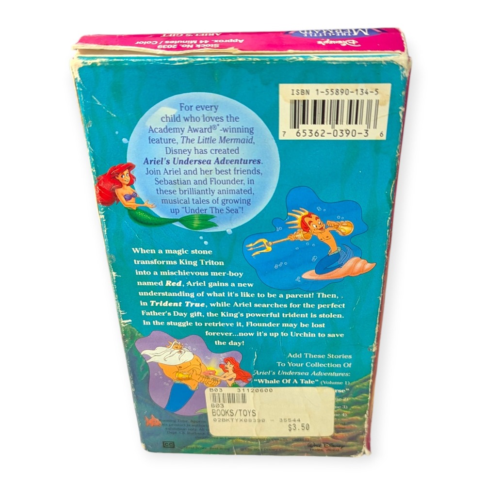 Disney Little Mermaid Ariel's Undersea Adventures VHS Vol 1 & 5 Whale of Tale - Picture 9 of 16